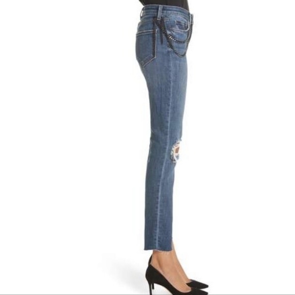 🆕 L’AGENCE “Luna” high rise straight leg distressed jeans Size 28 - Picture 8 of 11